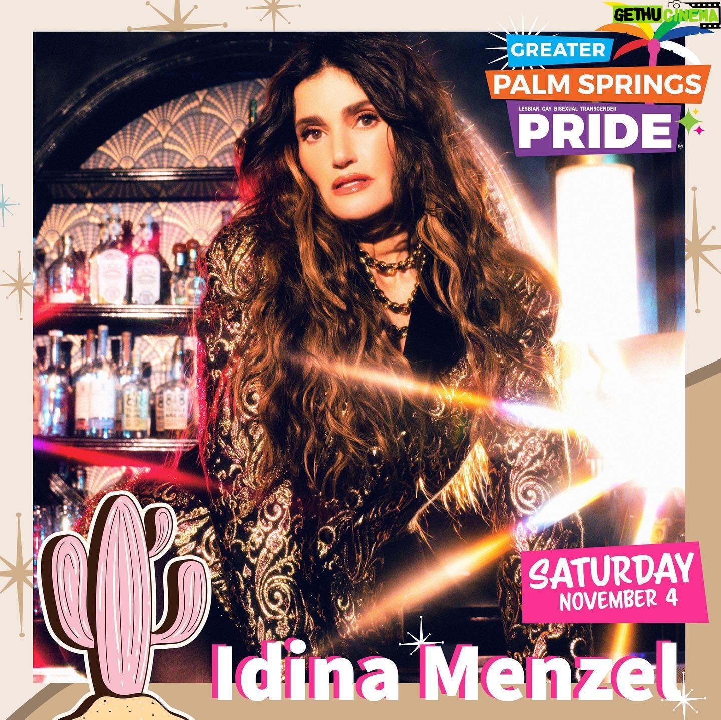Idina Menzel Instagram - See you in November, @palmspringspride! 🏳️🌈🏳️⚧️ #DramaQueen #Pride
