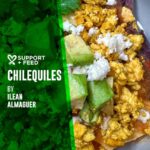 Ilean Almaguer Instagram – Looking for a brunch recipe to make your Mom this Mother’s Day? Try this chilaquiles recipe by one of our recipe creators @ileanao!! 🍳🫶

Ingredients:
5-6 medium tomatoes
1/2 medium onion
1 jalapeño or Serrano pepper 
Cilantro 
1 bag of tortilla chips
Vegan cheese for topping 
1 pack of tofu
1/4 tsp turmeric powder
1/2 tsp paprika 
1 tbs tahini (optional)
1 tbs soy sauce 

Instructions:
Make the red sauce
	• Place jalapeño pepper,  and tomatoes  in a pot. Cover slightly with water and cook for 10 minutes over medium heat. 
	• Allow to slightly cool down and place everything in a blender with 1 ½ cups of water. 
	• Add salt and pepper. Blend until you will have a smooth sauce. 

Make the scrambled tofu  • Crumble the tofu in a medium-sized bowl with your fingers. 
	• Heat the oil in a skillet over medium heat.  
	• Add the crumbled tofu, all spices and tahini. Stir to combine. Cook for about 6-8 more minutes or until the tofu is ready.

	• Taste the tofu scramble and adjust seasonings.  
 
Make the chilaquiles
	• Add the red sauce to a pot and add cilantro and season with more salt if necessary. 
	• Let the sauce simmer over medium heat, stirring occasionally until slightly thickened (about 5 minutes). 
	• Add the tortilla chips to a plate, coat  the chips with the salsa, add the scramble tofu and vegan cheese on top. 

	• Enjoy!!