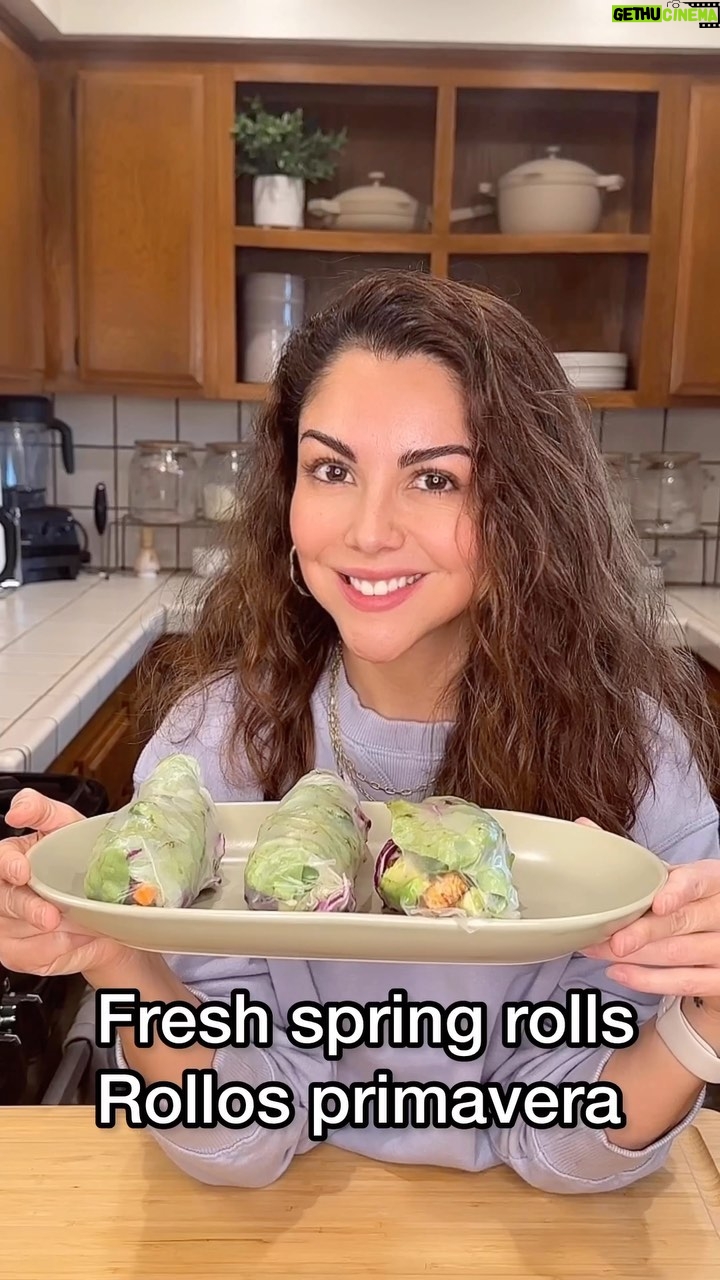 Ilean Almaguer Instagram - Fresh Spring Rolls by our wonderful recipe contributor @ileanao 🥒🥕 These rolls are super refreshing, nutritious, and tasty! Add them to your plant-based recipe plan for this week 😋 Ingredients 6 rice paper sheets 2 cups of lettuce or 6 sheets. 1 large carrot thinly sliced or shredded 1 medium cucumber thinly sliced 2 cups red cabbage(could be any cabbage) Mint optional, about 2-3 leaves per roll 1 avocado sliced 14 ounces block tofu (1 block) pressed and cut in slices. 1 tbs coconut aminos 1 tbs soy sauce 1/2 tsp paprika (I used smoked)
Peanut Dipping Sauce 1/4 cup peanut butter 1 tbs water or more if necessary 1 Tablespoon soy sauce 1 Tablespoon rice vinegar 1 Tablespoons maple syrup
1 teaspoon sriracha optional, for spice. How to cook the tofu: 1. First press the tofu between two towels or two paper towels for 5 minutes to soak up any excess moisture. 2. Remove the pressed tofu and slice. 3. Then, add to a large bowl and add in the soy sauce, paprika and coconut aminos. 4. Mix together until the tofu is completely coated. 5. Bring the tofu to the air fryer for around 15 minutes or you can totally pan fried. 6. Once cooked, set the tofu aside. Assembling the fresh rolls: 1. Chop the veggies and prep the herbs. 2. Add warm water into a large bowl or plate to wet the rice paper sheets 3. Spray a board with a little oil or brush water on the surface so it is damp. 4. Dip each sheet of rice paper in the bowl of water to moisten the surface for a few seconds. Then, lay the sheet of rice paper onto the board. 5. Place the lettuce close to the bottom edge of the rice paper and top it with chopped vegetables, and mint. 6. Add one tofu slice about 2 inches above the stacked vegetables on the rice paper. 7. Take the lower edge of the rice paper with the toppings and roll it up until you reach the tofu. Then, fold in the left and right sides of the rice paper so it covers the tofu. 8. Continue rolling the spring roll and press together the end to seal. 9. Repeat this process with each fresh tofu roll Peanut Dipping Sauce🥜 Combine ingredients and mix well until smooth creamy. Pour into a small bowl for serving.