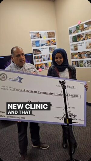 Ilhan Omar Instagram - This past week we celebrated the $1 million dollars I secured for the Native American Community Clinic (NACC) through Community Project Funding. This would expand their current clinic and housing unit that will allow to double their impact from serving 5,000 unique patients to nearly 10,000 yearly with augmented clinic and outreach health services and providing housing solutions and support. This project would benefit one of the largest Native American populations in the country, providing housing and important health services for the Native American community.