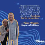 Ilhan Omar Instagram - I am deeply honored to receive the endorsements of seven of our mayors from every corner of Minnesota’s 5th Congressional District. Their support highlights our shared commitment to advancing policies that uplift our communities and bring transformative change to Minnesotans. I am proud to stand alongside these dedicated public servants as we work together to build a brighter future for every resident in our district.