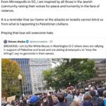 Ilhan Omar Instagram – From Minneapolis to DC, I am inspired by all those in the Jewish community raising their voices for peace and humanity in the face of violence.
It is a reminder that our horror at the attacks on Israelis cannot blind us from what is happening to Palestinian civilians.
Praying that love will overcome hate.
