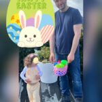 Iliza Shlesinger Instagram - We are Jewish but Sierra’s LA Grandma isn’t which means she gets Easter (and an Easter basket! I’m so jealous 🤍) and we all get Christmas. We filled eggs with Easter “candy” like… raisins and cashews and dried peaches and she had the best time. We did the neighborhood egg hunt too but she didn’t eat the chocolate because Mommy, who never lies, told her it was too spicy. Highlight for me was her holding this little blue bunny so delicately like it was a baby. Nothing will beat last year’s Easter outfit (last slide) but this one came close. 🐣🐰