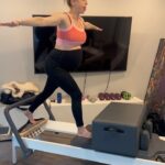 Iliza Shlesinger Instagram - My plan is basically keep doing this until I can’t. @balanced_body Allegro II reformer. @alishamullally keeps the intensity 🔥 @shesasnowpeach brings the relief.