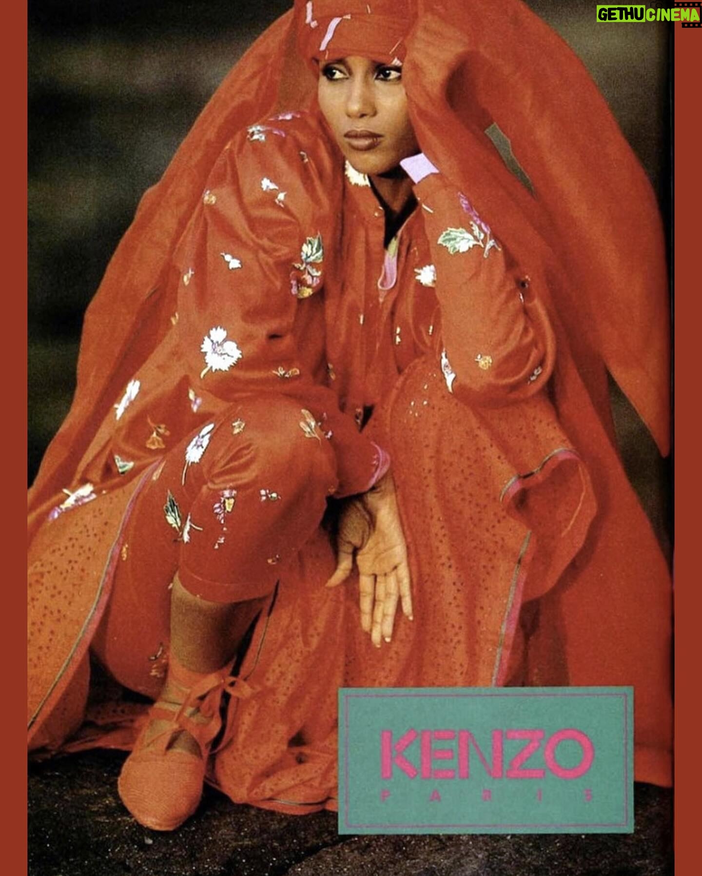 Iman Instagram - RIP #HansFeurer Hans and I had a lot in common besides creating memorable images for @kenzo… we both loved the magic hour light.. early morning for the very first light of dawn & end of day for that warm sunset light… What magical sorcery we created.. full of mystery but with Kenzo magically bright colors! Rest in Peace my friend #HansFeurer