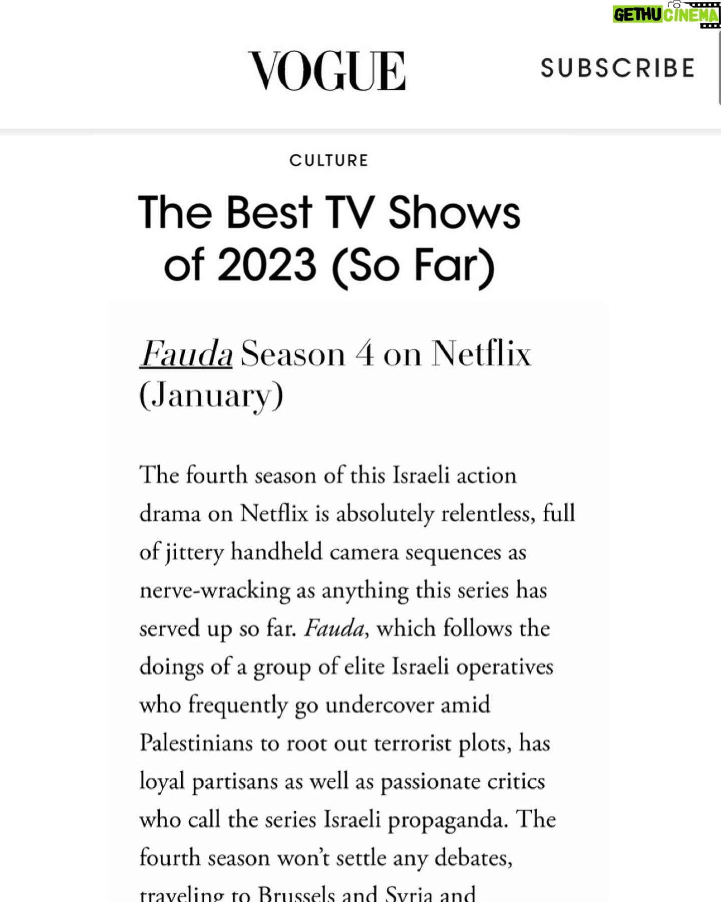 Inbar Lavi Instagram - Thank you @voguemagazine for supporting @faudaofficial and to our devoted viewers around the world; the success of this season has been delightfully unexpected and truly appreciated. 🖤 U all x