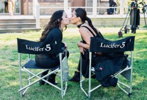 Inbar Lavi Instagram - For the lovers💋
@lesleyannbrandt @lucifernetflix 
@edenskiz #loveislove x