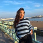 India Reynolds Instagram – You’re all asking where the jumpers from, I’m asking if @charlie_sman_makeup can paint my face everyday ☺️ 
It’s @cernucci for everyone in the DM’s 💙 and it suited Brighton in the sunshine ☀️