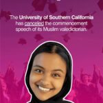 Indya Moore Instagram - in a shocking attack on free speech, USC administration has literally *cancelled graduation* 🫢 if you recall, the USC administration made the unprecedented decision to bar their muslim woman valedictorian from giving the traditional commencement speech for fear of her pro-palestine sentiments. since then, USC campuses have erupted into full-on protest mode against the genocide in gaza. we stand with university students and their right to protest ✊🏽 follow @MuslimGirl for our coverage of the student protests at columbia and across the U.S.