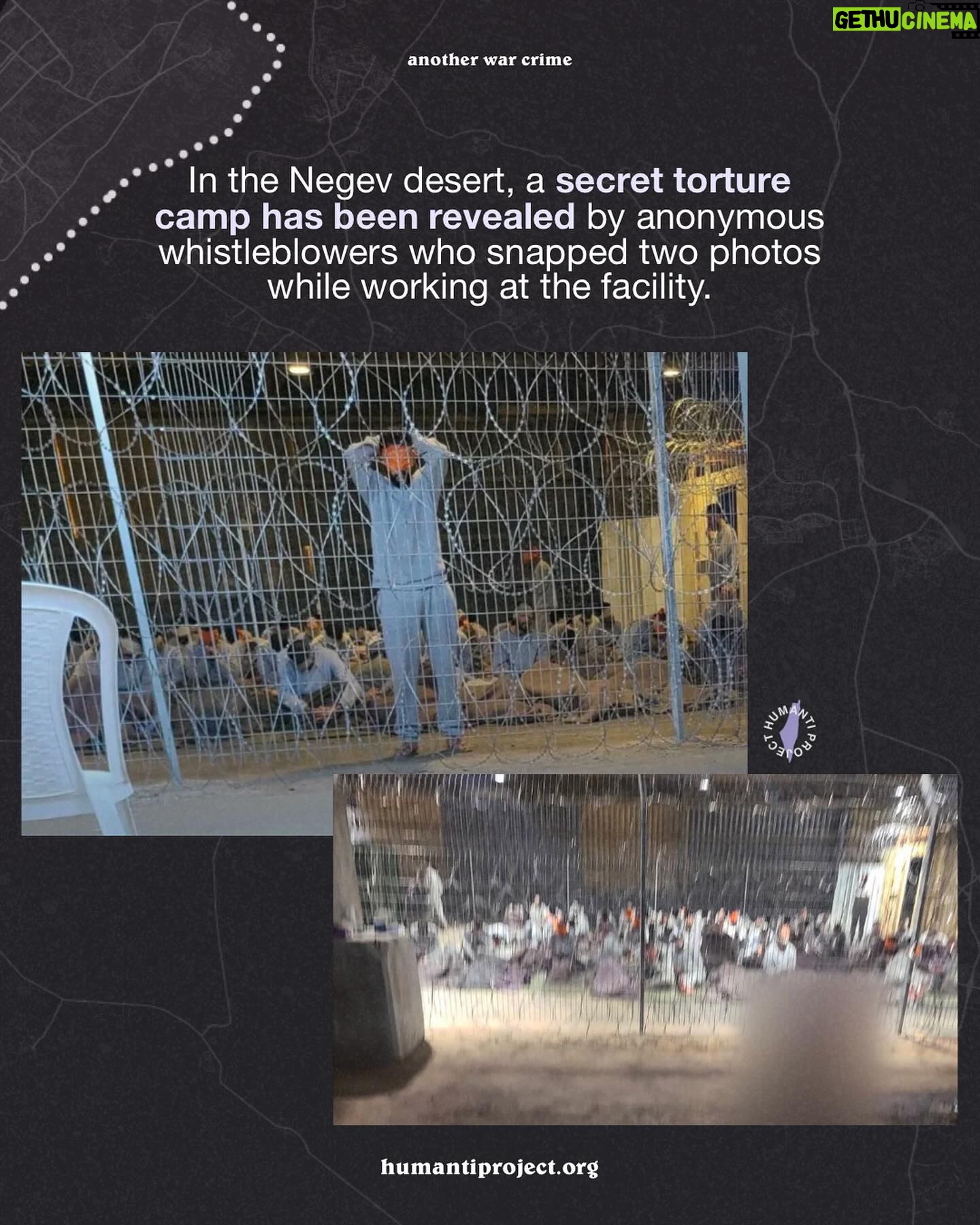 Indya Moore - 182.2K Likes - šØCALL TO ACTION: Palestinians Tortured in Israeli Concentration Camps šØ
CNN has reported the torture and abuse of Palestinians in a concentration camp in the Negev desert.
āThe beatings were not doneĀ to gather intelligence. TheyĀ were doneĀ out of revenge. It was punishment for what they (the Palestinians) did on October 7 and punishment for behaviour in theĀ campā.
Whistleblower testimony describes doctors amputatingĀ prisonersāĀ limbs due to injuries sustained from constant handcuffing, medical proceduresĀ done without anaesthesia and at times carried out by under-qualified medics. Reports also detail how Israeli forces unleashed large dogs on sleeping detainees, lobbed a sound grenade as troops barged in, and subjected prisoners to psychological and physical abuse. A field hospital in the same camp tied detainees to their beds, dressed in diapers, and fed through straws.
The treatment of detained Palestinians in these camps is a continuation of the violent and humiliating tactics employed in the light of day in Gaza. Over the past 7 months, we have seen numerous circumstances of hundreds of Palestinians rounded up, stripped, bound and blindfolded in the streets, on the backs of trucks, and in large open spaces. Evidently, this dehumanising culture of abuse and terror is systemic in the IOF.
According to Euro-Med, over 3,600 Palestinians have beenĀ āforcibly disappearedāĀ from the Gaza Strip in 7 months.
The reign of Israeli terror and human rights abuses MUST come to an end.
š EMAIL YOUR ELECTED OFFICIAL NOW! USE THE FREE TEMPLATE IN @humantiprojectās bio or visit HumantiProject.org š