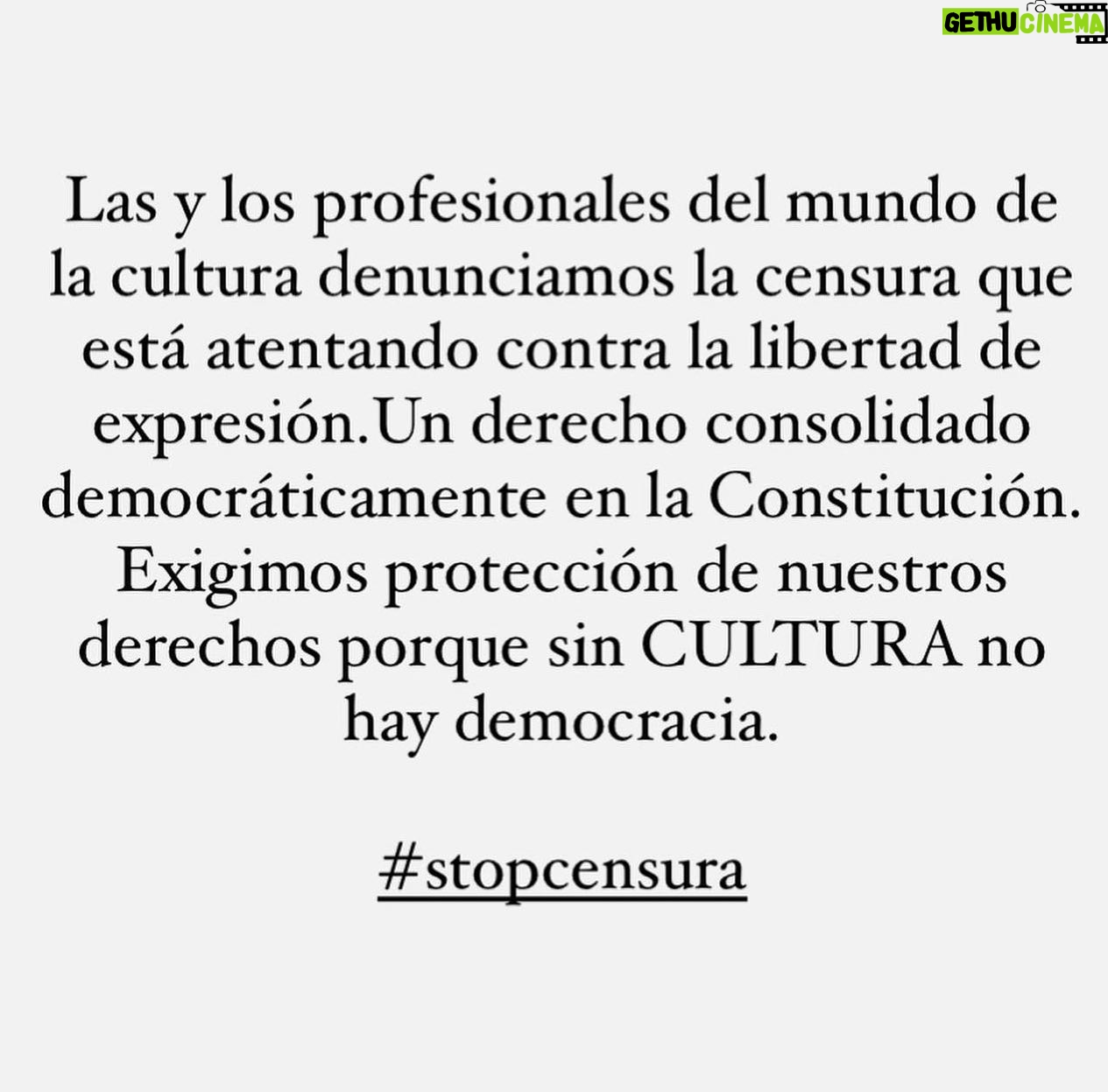Inma Cuesta Instagram - Sin cultura no hay democracia. #stopcensura