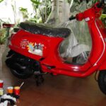 Iqbaal Ramadhan Instagram - Akhirnya ngerasain punya vespa small frame baru.. Lama gak keluar rumah karena siapin album @baale mau ah muter2 selatan Jakarta sebentar bareng sama si Merah. Thank you banyak buat @lun.s yang udah mau gambarin Bolu di vespa oguttt🐱🐟🌻