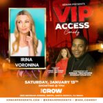 Irina Voronina Instagram – I am so excited to be a part of @KenanPresents VIP Access Comedy!

Join me and a side-splitting lineup of comedians for a show that will change your perspective on life, one laugh at a time. 

This show can lead me to MAJOR stages across the globe. With your help, I could be the next comedian to go to SNL as a guest of the hilarious Kenan Thompson. 

Get your tix now! Saturday, January 13- the 7pm show at The Crow Comedy Club! Link in bio 🎟️

Presented by @KenanThompson @Cher_Simply360 @360_Comedy @crowcomedy 

#KenanPresents #VIPAccessComedy #360Comedy #StandUpStars #KenanThompsonUltimateComedyExperience #ComedyGameChanger 
#SNL #StandUpComedy #LifeChangingLaughs #ComedyNightOut