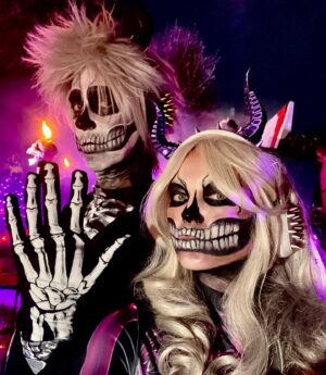 Irina Voronina Instagram - Dear employer. Next year I’ll be taking the entire month of October off to celebrate #Halloween 😈. 

#halloweencostume #halloweenmakeup #sugarskulls #sugarskullmakeup #playmates #roguebunnies