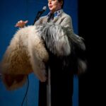 Isabella Rossellini Instagram - At the @scandinavian.house in NY we presented wool the Faroe Island. The most interesting aspect is that the wool is from sheep only found in these island . Tough sheep if a merino sheep goes to this island it will survive one week. The Faroe island sheep are double coated ( see photo the white is one of our sheep the gray long hair one of these rare animals) . The local women knit it the most skillful way … traditional and total new knits. I was enchanted by their work and this history @shisabrand @steinumknitwear @durita_thomsen @einstakt_official @naviafaroeislands @reka.official_