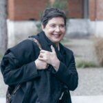 Isabella Rossellini Instagram - Last week, Undergraduate and Master students even sat on the steps of the Aula Magna to find a seat and welcome @isabellarossellini's presentation. Actress, model and fashion icon Isabella Rossellini introduced us to Mama Farm, which offers the possibility of experimenting with a new idea, including the use of rare fleece producers by heritage breeds of sheep. Isabella finally visited some of our classrooms and labs inside the campus while students kept stopping her, asking for suggestions and hunger to let her see their work. Thank you, Isabella!