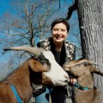 Isabella Rossellini Instagram - @vmagazine wrote an article about me and @mamafarm . In the photo I am with two of my Spanish cashmere goats @livestockconservancy . Photo by @hellmannsam