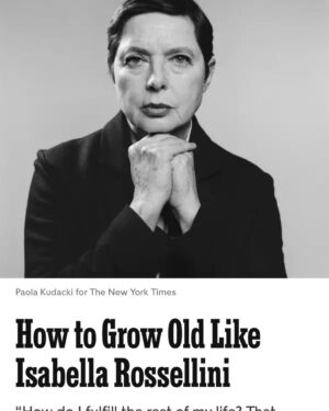 Isabella Rossellini Instagram - Today there is an article on me in the NEW YORK TIMES. (Photo @paolakudacki ). I feel happy and flattered but also a bit shy about all this attention. The  pretext  was to talk to journalist Lulu Garcia-Navarro about the film LA CHIMERA by #alicerohrwacher that is about to come out. I play a very old lady and in real life  I am one so we ended up talking  about aging. I don’t have any deep answers. I always joke with LANCOME saying that I am age I am not a spoke person anymore , but I am expected  to be  an oracle. But I have to admit that from where we were many years ago with the tradition of “ be beautiful and shut up” we women came a long way. Nowadays Lancome’s slogan is “ La Vie est belle” emphasizing the playfulness , the fun and creativity . I am so glad to have lived this long to have witnessed this change.. Maybe my next short films  as an ethologies  like my GREEN PORNO ( about sex)SEDUCE  ME ( different animal strategy of seduction) and MAMMAS ( about maternal instinct)  that can be seen in the CRITERION CHANNEL should be about aging.
@criterioncollection @lancomeofficial @nytimes #greenporno