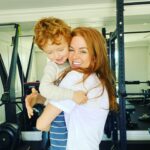 Isla Fisher Instagram - When your nephew joins your workout 🧡