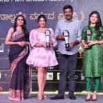 Iti Acharya Instagram – And this happened, with @yogarajbhatofficial @paavanaofficial @sangeetha_bhat
On stage, Revealing the Trophy for upcoming ‘Chandanavana Film Critics Academy Awards 2023 @academycfc
Thank you so much @shyamsprasad sir @smshashiprasad sir and all the media and organisers for having me in this prestigious event and occasion.
Congratulations and all the best to all nominees and participants🌸💖
Wearing @takshativastra @anusha_gowda1515
Thank u so much for making me look soo cute 🌸💖
