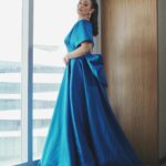 Iza Calzado Instagram - One of the fun things about my job is that I get to play dress up and get dolled up like this. I love my job and forever grateful for every opportunity sent my way! Happy Labor Day! 💙 Gown by @markbumgarner Jewlery from @diagoldjewelry Makeup by @juansarte Hair by @jan.edrosolan Styling by @iamkatrinacruz and @johnkarunungan