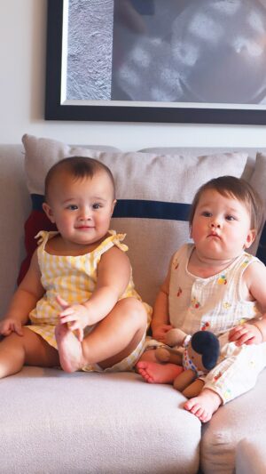 Iza Calzado Instagram - Two little rays of sunshine, born only a few weeks apart, finally meet - a long-awaited moment of pure joy and wonder. These precious girls have been a true blessing to our family, and witnessing their first encounter was a moment we’ll never forget. A new friendship has begun, and we can’t wait to see where it takes them! 💞