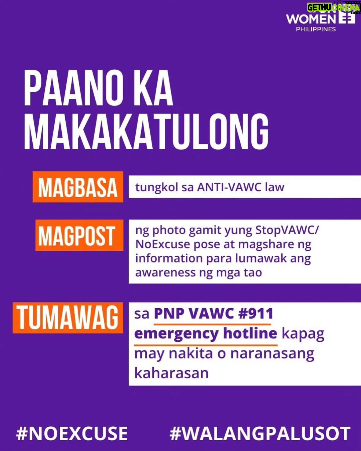 Iza Calzado Instagram - NO EXCUSES! ๐๐พ The chilling truth is that 1 in every 3 women experience violence in their lifetime. This comes in many forms: physical, sexual, psychological and economic. I stand with women across the globe as we cry for violence against women and children to stop. Let us protect ourselves and our children from gender based violence. Learn to speak up and ask for help. Join us as we continue to raise awareness around GBV. Share your photo and / or stories and be heard during the 16 days of activism to end gender based violence/ violence against women and children. Bastaโt sama sama, kaya natin ito! Laban!!! โ๐พ @unwomen @unwomenasia #UNWomenPH ๐ธ @niccolocosme #NoExcuse #WalangPalusot #BabaeMayLabanKa
