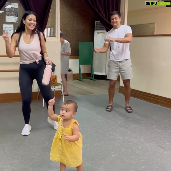 Iza Calzado Instagram - February brought about a lot of firsts for Deia and here are some of them plus a few cute random moments with our dearest daughter. π Photo 1: Deia ushers her for Chinese New Year sees her first big dragon π Photo 2: Deia waving hi to the dragon ππ½ Photo 3: First Valentineβs with Ninang Cheska and her grand daughter Kira. Wearing outfit from Tita Celine. Photo 4: Bags?!? oh nooooo!!! Wag muna, anak!!! π
wearing cousin Maiaβs cute polka outfit!!! π₯° Photo 5: Clothes shopping and this time with Deia actually walking around the store! ποΈ Photo 6: Peek-a-boo! Deiaβs favorite game! π π Photo 7: First time on the Zumba dance floor! ππ» Photo 8 First time on the padel court! πΎ Photo 9: Our first international flight with our baby girl! βοΈ Photo 10: Keeping Deia busy in the plane. Thank God Daddy is resourceful! π