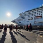 Jacinda Ardern Instagram - A beautiful day to welcome back the first cruise ship since the pandemic. It had sailed from Sydney and docked in Auckland for the day. I spoke to a few people who were visiting New Zealand for the first time….I told them the sun shines like this everyday here 😉 I have no doubt they enjoyed the sun, the welcome and the day in Tāmaki Makaurau!