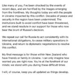 Jacinda Ardern Instagram - I know many of you will have seen the news coming out of Ukraine over the past 24 hours, so I wanted to write an update on the steps we’re taking as a Government, and what you can expect as the situation continues to unfold.