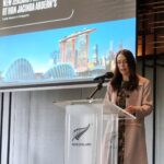 Jacinda Ardern Instagram - Huge day yesterday! Highlights included announcing changes to our working holiday visa with Singapore and meeting with some of the young people who have used the visa in the past (one had a lovely story of taking up a boarding spot she found advertised in a supermarket and meeting an elderly couple who she considers to now be second grandparents), speaking at a sustainability event, meeting with the President and the Prime Minister where we agreed to work more closely on climate issues, unveiling a beautiful Kūwaha at Gardens by the Bay (where the CEO studied at Massey University) and finishing up with a gala event in the evening. Now getting ready for day two!