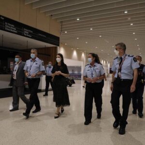 Jacinda Ardern Instagram - I love airports. Always have. I think it’s the reunions? Or watching people excited to travel abroad or to come home. Our airports haven’t been the same these last two years. They’ve welcomed over 200,000 people home, but that’s a fraction of the activity they usually see. On the 28th of February - that changes. That’s the day we see kiwis and other eligible travellers able to come back without going through MIQ. Two weeks later those same travellers from the rest of the world can come through, and from there we keep reopening. Today I talked to staff about all the planning that’s been underway, including the welcome home packs everyone will receive complete with their Rapid Antigen Tests. The staff were ready, and really excited to see our airports start to return to what we know and love them for. Places for reunions, adventures and home comings.