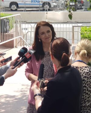 Jacinda Ardern Instagram - I will admit to waking up this morning and briefly wondering where I was - but I can confirm we’ve made it to New York for the United Nations General Assembly! A busy day with the opening session, a Food Security event and co-leading the Christchurch Call Leaders Summit on ending terrorism and violent extremism online, but a great day nonetheless! A genuine highlight was catching moments with leaders I’ve been lucky enough to get to know over the years. It’s been a while since we’ve seen each other face to face. It’s nice to be back, even when the challenges confronting the globe are significant.