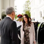 Jacinda Ardern Instagram - Huge day yesterday! Highlights included announcing changes to our working holiday visa with Singapore and meeting with some of the young people who have used the visa in the past (one had a lovely story of taking up a boarding spot she found advertised in a supermarket and meeting an elderly couple who she considers to now be second grandparents), speaking at a sustainability event, meeting with the President and the Prime Minister where we agreed to work more closely on climate issues, unveiling a beautiful Kūwaha at Gardens by the Bay (where the CEO studied at Massey University) and finishing up with a gala event in the evening. Now getting ready for day two!
