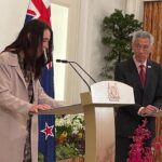 Jacinda Ardern Instagram - Huge day yesterday! Highlights included announcing changes to our working holiday visa with Singapore and meeting with some of the young people who have used the visa in the past (one had a lovely story of taking up a boarding spot she found advertised in a supermarket and meeting an elderly couple who she considers to now be second grandparents), speaking at a sustainability event, meeting with the President and the Prime Minister where we agreed to work more closely on climate issues, unveiling a beautiful Kūwaha at Gardens by the Bay (where the CEO studied at Massey University) and finishing up with a gala event in the evening. Now getting ready for day two!
