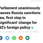 Jacinda Ardern Instagram – Parliament has passed a new Russia Sanctions law. It’s true, it is a big step change in the way our foreign policy operates, but it’s a necessary one.