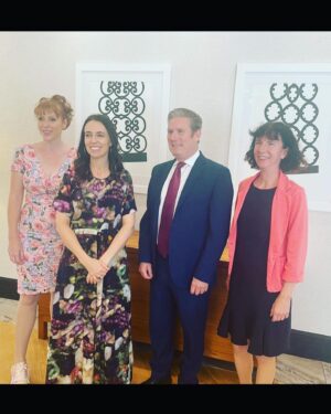 Jacinda Ardern Instagram - Just at the airport and finally have a chance to post about the last two days in London! Today I had the chance to catch up with the Duke of Cambridge. We talked about a whole range of things but at the end I took the chance to share a bit of merch for the upcoming Rugby Women’s World Cup, which we’re hosting this year! Then it was onto a meeting with the Leader of the Opposition, Sir Keir Starmer. 
Yesterday the day started with a bit of tourism promotion, and then we spent a good couple of hours with Prime Minister, Boris Johnson, for a bilateral meeting – and to confirm an extension to the reciprocal Working Holiday/Youth Mobility Scheme we currently have with the UK. This will extend the age of eligibility from 30 to 35 years, and extend the length of visa from roughly two years to three years. 
Then it was onto a foreign policy event at Chatham House, followed by  reception with businesses connected to NZ trade, tourism and investment. It’s been a busy but great couple of days.