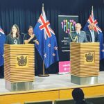 Jacinda Ardern Instagram - Back at the podium! Busy day in Wellington finishing with a post cabinet press conference where we announced an additional 30 NZDF staff will be travel to Europe as part of the wider efforts to support Ukraine. This time NZDF staff will be based in the UK supporting training efforts. Just about to jump onto a virtual Indo Pacific Economic Framework event, and then straight onto a plane to the US to join our business and trade delegation for a busy week of meetings. I’ll try and share more details from the road!