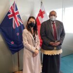 Jacinda Ardern Instagram - Such a pleasure to meet in person this morning Hon Hu’akavameiliku Siaosi Sovaleni, Prime Minister of Tonga. The last time we caught up the PM was dealing with the aftermath of the volcanic eruption and then a COVID outbreak. To meet in person and talk about how we can keep working together was fantastic. Safe travels PM!