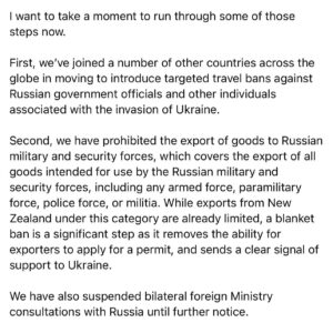 Jacinda Ardern Instagram - I know many of you will have seen the news coming out of Ukraine over the past 24 hours, so I wanted to write an update on the steps we’re taking as a Government, and what you can expect as the situation continues to unfold.