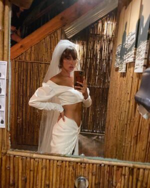 Jackie Cruz Instagram - Made it through our first year and hell yeah there were trial and tribulations, but we are doing this damn thing. Love you baby @i.man.fernando 💕 #anniversary 

Wedding dress by the fabulous talented designer and good friend of mine, @viktorluna