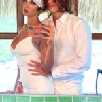 Jackie Cruz Instagram - Made it through our first year and hell yeah there were trial and tribulations, but we are doing this damn thing. Love you baby @i.man.fernando 💕 #anniversary Wedding dress by the fabulous talented designer and good friend of mine, @viktorluna