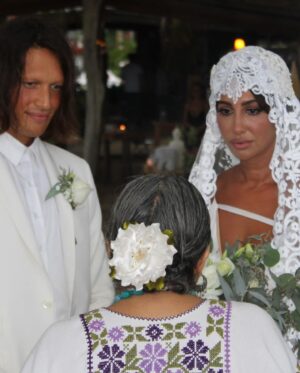 Jackie Cruz Instagram - Made it through our first year and hell yeah there were trial and tribulations, but we are doing this damn thing. Love you baby @i.man.fernando 💕 #anniversary 

Wedding dress by the fabulous talented designer and good friend of mine, @viktorluna