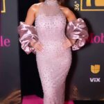 Jackie Guerrido Instagram - Premio Lo nuestro!!!!! ❤️. Stylist:: @palomaduluc Dress: @suzelletaveras Makeup: @chrystal.flowers