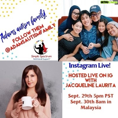Jacqueline Laurita Instagram - Excited for this wonderful live with Iman, founder and creator of Adam’s Autism Family, a father to an autistic son who speaks from his heart. They chose to rebuild a new way of life revolving around Adam. They love sharing stories to the world with hope to inspire and create acceptance for parents and families. Not just advocates of the spectrum, but living life to the fullest as an Autism family. They use Simple Spectrum Supplement and love it being a Malaysian founding member and Diamond at doTERRA. It’s all been a life changing decision. @adamsautismfamily Brought to you by Simple Spectrum! They are the absolute best and really want to be known as a brand that educates and supports families and puts out products parents can trust! Have you guys tried the supplement and fish oil yet? Both have been such a game changer for our household! 💙