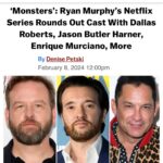 Jade Pettyjohn Instagram - So excited to be a part of this project. Monsters: the Lyle and Erik Menendez story coming soon 🎬