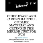 Jaeden Martell Instagram - Many thanks to @interviewmag and @chrisevans for chatting with me! photos-@danieljacklyons styling- @seanknight editor-@nickkharamis grooming- mom
