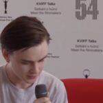 Jaeden Martell Instagram - Discussing the amazing work of @film2future at the #kviff54 talk.