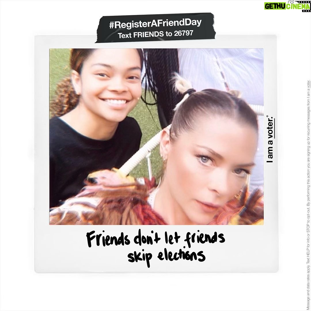 Jaime King Instagram - Friends don’t let friends skip elections. Text FRIENDS to 26797 to make sure you are registered to vote. And post a photo with your friends and tag them with this caption to remind them to check their registration too! #registerafriendday @iamavoter