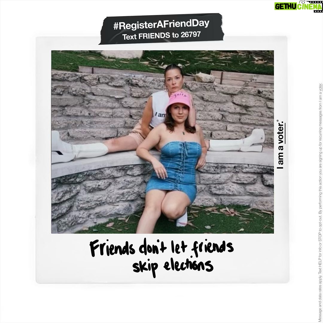 Jaime King Instagram - Friends don’t let friends skip elections. Text FRIENDS to 26797 to make sure you are registered to vote. And post a photo with your friends and tag them with this caption to remind them to check their registration too!  #registerafriendday @iamavoter